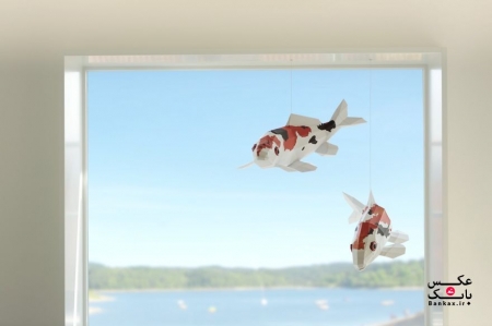 طراحی داخلی با ساخت اوریگامی ماهی کوی ( Koi Fishes )