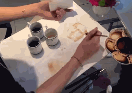 اثر هنری Mona Lisa با قهوه