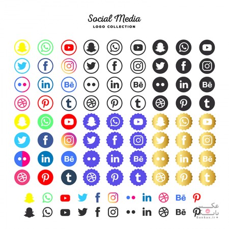 مجموعه لوگوهای شبکه‌های اجتماعی