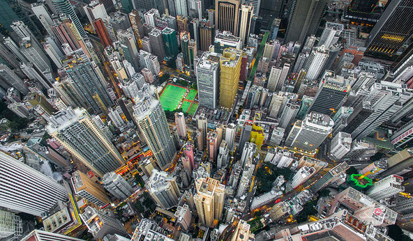 نمایش تراکم ساختمان های شهرهای هنگ کنگ با عکس های هوایی/بانک عکس