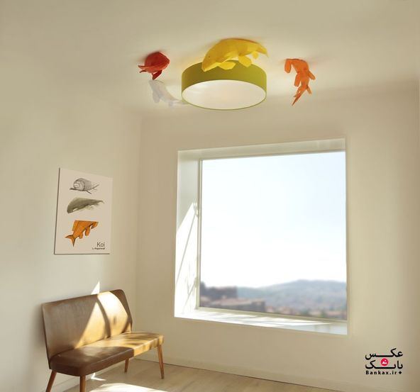 طراحی داخلی با ساخت اوریگامی ماهی کوی ( Koi Fishes )/بانک عکس