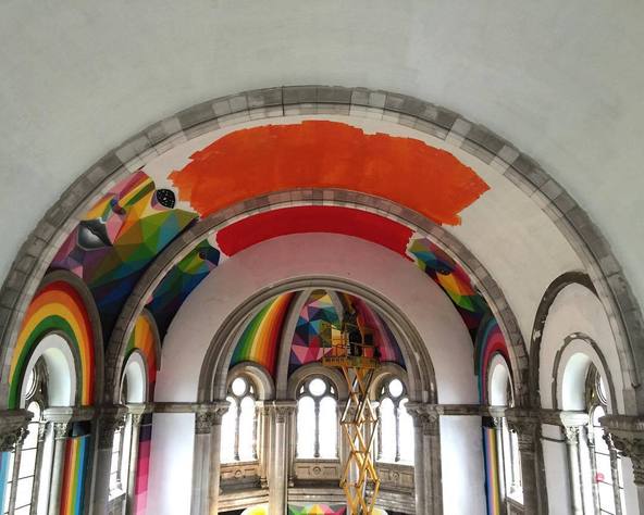 تبدیل کلیسای 100 ساله به پارک اسکیت بازی با دیوارهای نقاشی شده/بانک عکس