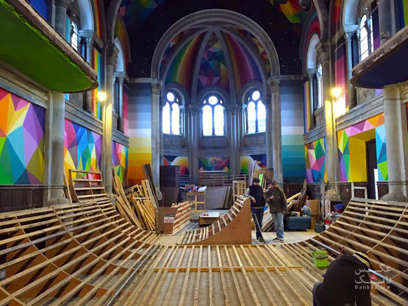 تبدیل کلیسای 100 ساله به پارک اسکیت بازی با دیوارهای نقاشی شده/بانک عکس