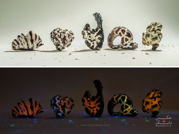 سنگهای سرامیکی درخشان ایجاد شده توسط هنرمند مجارستانی/بانک عکس