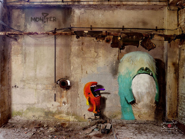 Monzter: هنرمندی که هیولاهایای را بر روی دیوارهای ساختمان های رها شده در برلین رسم کرد/بانک عکس