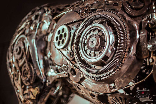 مجسمه حیوانات ساخته شده از قطعات فلز و ماشین توسط حسن نوروزی/بانک عکس