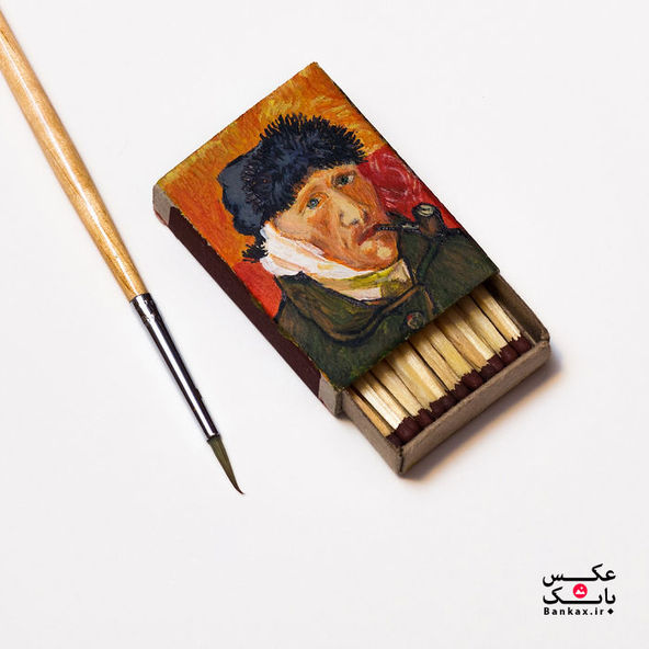 از نو خلق کردن آثار Van Gogh بر روی قوطی کبریت/بانک عکس