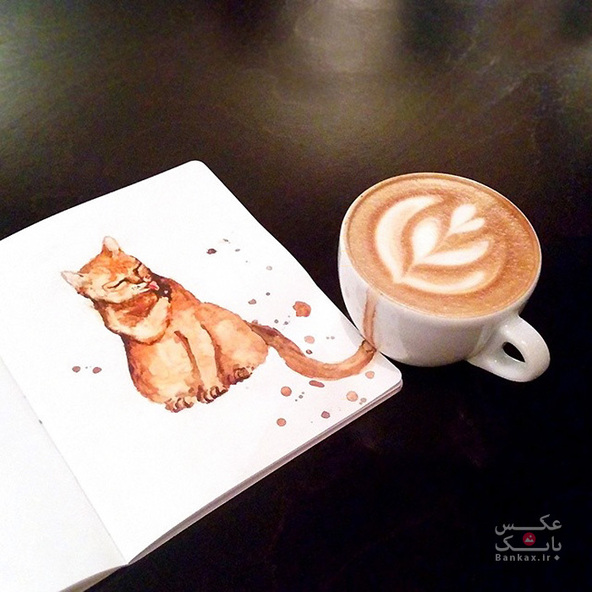 قهوه و گربه در آثار هنری یک تصویرگر روسی/بانک عکس