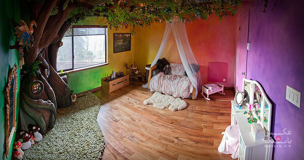 هیجده ماه زمان برای ساخت سرزمین پری در اتاق خواب دختری توسط پدرش/بانک عکس