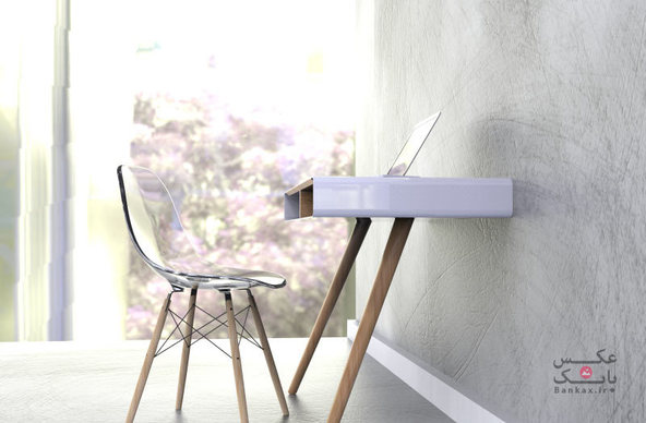طراحی میز دو پایه برای فضاهای کم/بانک عکس