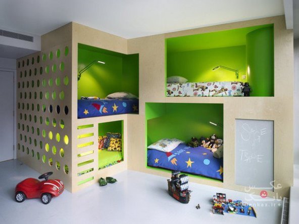 17 ایده فوق العاده هوشمند برای تزئین اتاق کودکان و نوجوانان با چهار تخت/بانک عکس